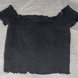 Black off the shoulder crop top